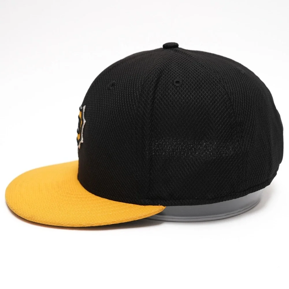 New‎ Era 59FIFTY Pittsburgh Pirates Hat Fitted Size 7 3/8 Black Yellow MLB